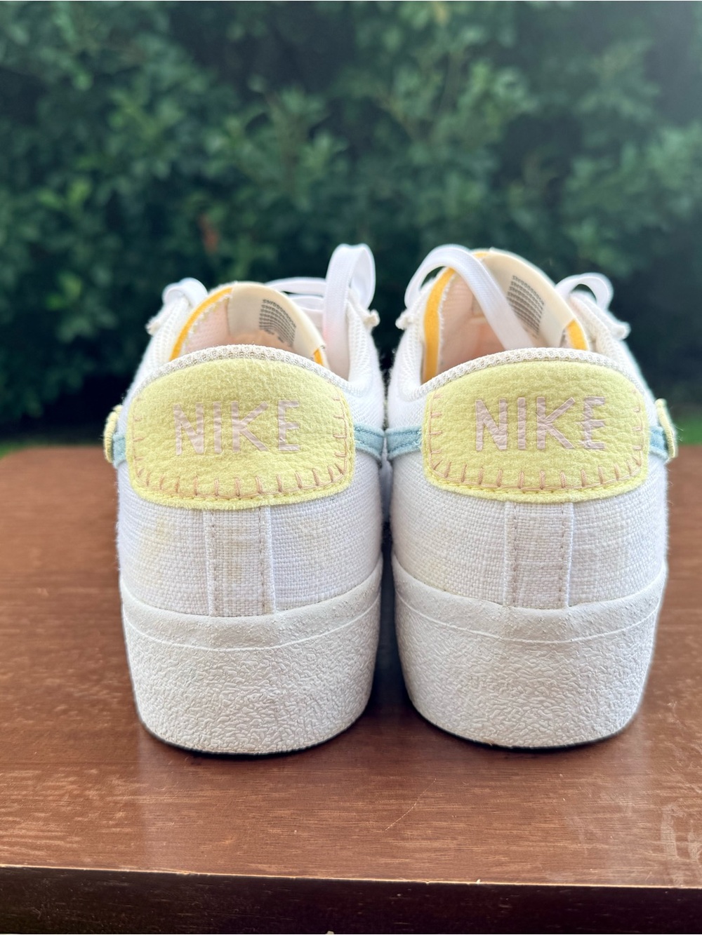 NIKE Blazer Low Platform Next Nature Air Sprung DJ6376100 white Yellow Women 9.5 - Picture 4 of 11